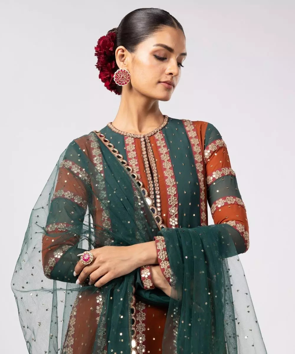 VVANI VATS - Jade green Pant Kurta Set